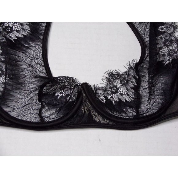 Oh La La Cheri Liliana Lace Cutout Bra Black Med - Picture 9 of 12